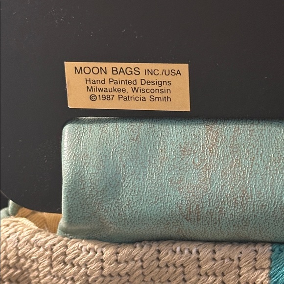 Moonbag by Patricia Smith Designs Southwestern Cactus Hand Painted 1980s Vintage - Picture 4 of 12